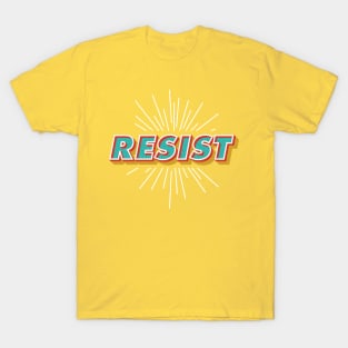 "Resist" Polkadot Sunburst Typography T-Shirt